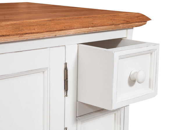 Biscottini Biscottini Mobile Porta TV Country Legno Tiglio Bianco Anticato Naturale