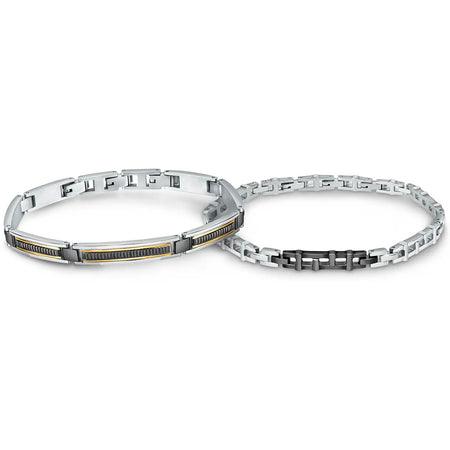 Bracciale MORELLATO uomo Motown acciaio / nero