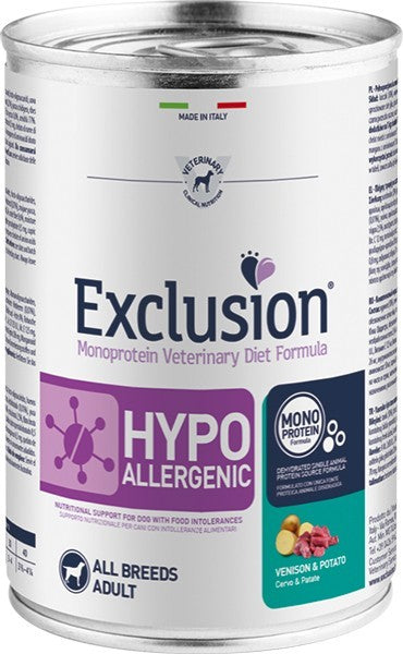 Exclusion Hypoallergenic paté Cani Adulti All Breeds carvo e patate 400 gr