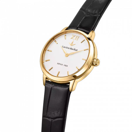 Orologio LUCIEN ROCHAT donna Charme pelle nero / dorato
