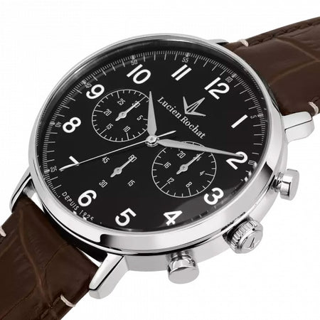 Orologio LUCIEN ROCHAT uomo GarCon cronografo pelle marrone