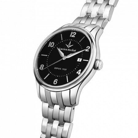 Orologio LUCIEN ROCHAT uomo Montreux data acciaio / nero