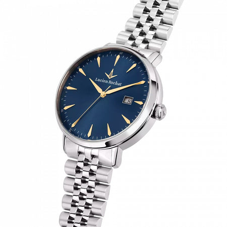Orologio LUCIEN ROCHAT uomo GarCon data acciaio / blu