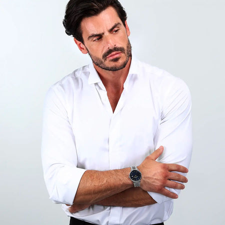 Orologio LUCIEN ROCHAT uomo GarCon data acciaio / blu