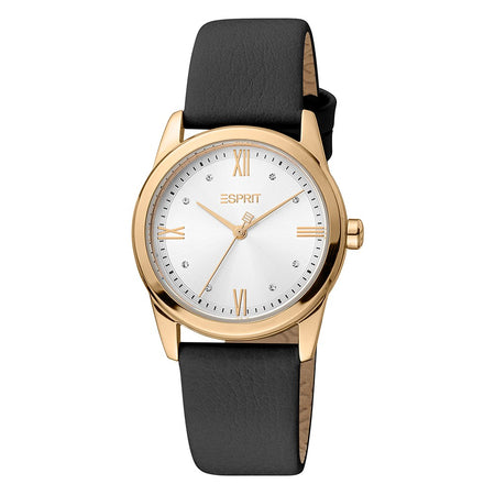 Orologio ESPRIT donna solo Tempo pelle nero / bianco
