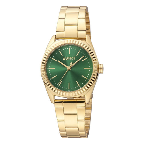 Orologio ESPRIT donna solo Tempo acciaio dorato / verde