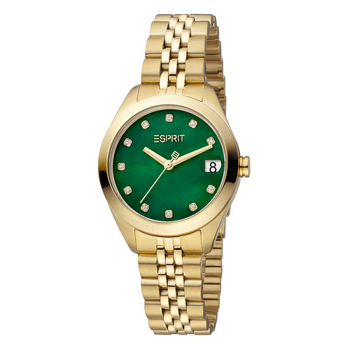 Orologio ESPRIT donna Jubilee Data acciaio dorato / verde