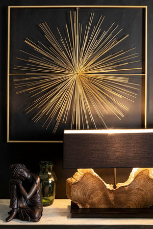 Lampada da tavolo "Naga" inegno di teak riciclato h 55 cm