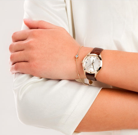 Orologio ESPRIT donna Jubilee Data pelle marrone / oro