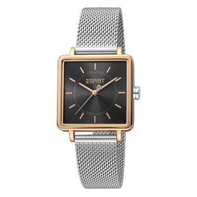 Orologio ESPRIT donna Square tempo acciaio mesh / nero