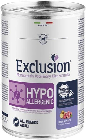 Exclusion Hypoallergenic paté Cani Adulti All Breeds cinghiale e patate 400 gr