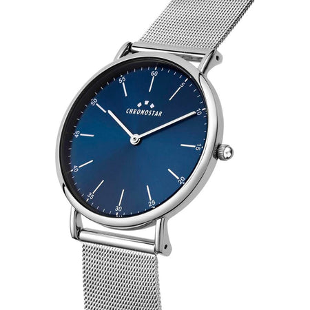 Orologio CHRONOSTAR uomo Preppy tempo acciaio mesh / blu