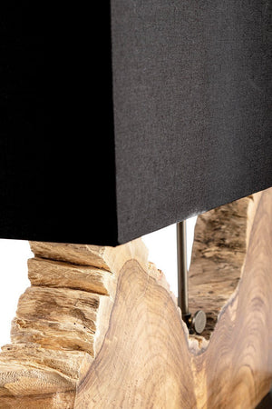 Lampada da tavolo "Naga" inegno di teak riciclato h 55 cm