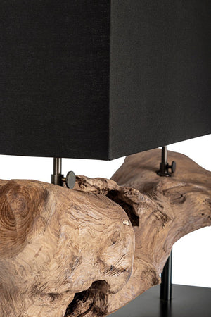 Lampada da Tavolo "Kleta" in legno di teak riciclato 75x25x55h