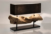 Lampada da Tavolo Kleta in legno di teak riciclato 75x25x55h