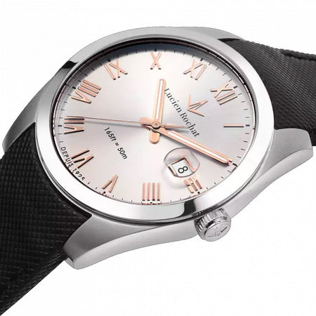 Orologio LUCIEN ROCHAT uomo Leman pelle nero / silver