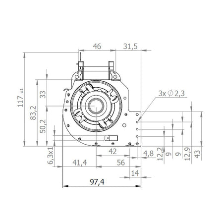 Ventola tangenziale COPREL FFR 300/C.20T ASN HT Stufe a Pellet 14706205