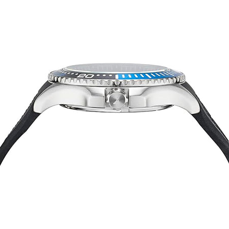 Orologio NAUTICA uomo Pier 25 data gomma nero / blu