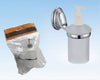 Dispenser Porta Sapone Liquido Vetro Satinato Fissaggio Parete Bagno Circle 52028