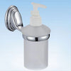 Dispenser Porta Sapone Liquido Vetro Satinato Fissaggio Parete Bagno Circle 52028