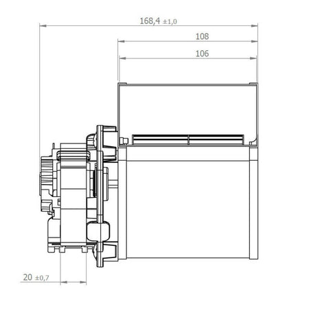 Ventilatore centrifugo COPREL DDL 76/86 C.62-20T ADN HT BB Stufe a Pellet 14706212