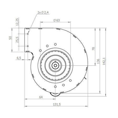 Ventilatore centrifugo COPREL DDL 76/86 C.62-20T ADN HT BB Stufe a Pellet 14706212