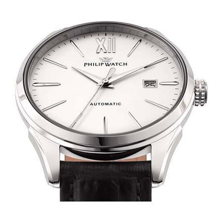 Orologio PHILIP WATCH uomo Roma Automatico pelle nero / bianco