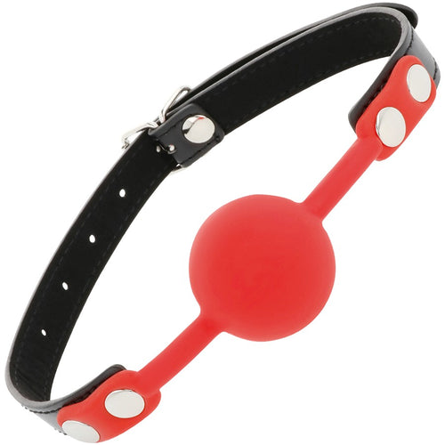 Darkness Ball Gag in Silicone Rosso