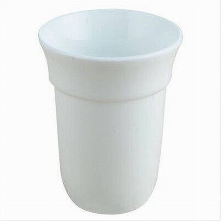 Bicchiere Ricambio Porta Scopino Wc In Ceramica Bianca Bagno Accessorio 59348
