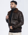 Carlo Bis - Bomber Uomo in Shearling Testa di Moro