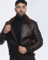 Carlo Bis - Bomber Uomo in Shearling Testa di Moro