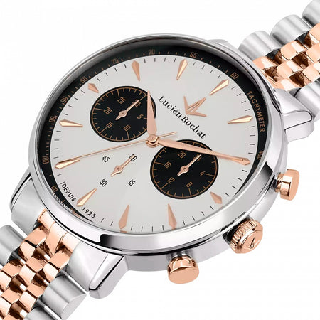 Orologio LUCIEN ROCHAT uomo GarCon 41mm cronografo acciaio / bicolore