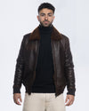 Carlo Bis - Bomber Uomo in Shearling Testa di Moro