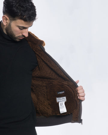 Carlo Bis - Bomber Uomo in Shearling Testa di Moro