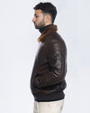 Carlo Bis - Bomber Uomo in Shearling Testa di Moro