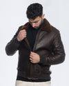 Carlo Bis - Bomber Uomo in Shearling Testa di Moro