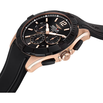 Orologio SECTOR uomo 790 cronografo gomma nero / oro rosa