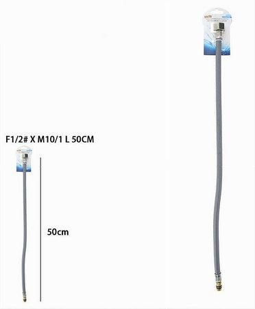 Tubo Flessibile Flessibili Rubinetto Miscelatore Acqua 50 Cm F1/2 X M10/1 87373