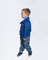Andrea - Chiodo Bambino Blu in vera pelle