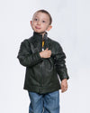 Samuel - Giacca Baby Verde in vera pelle