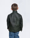 Samuel - Giacca Baby Verde in vera pelle