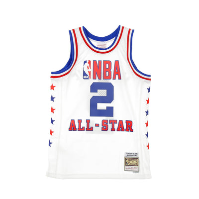 MITCHELL & NESS Canotta Basket Uomo Nba Swingman Jersey Hardwood Classics No.2 Moses Malone All Star Game East 1985 White da uomo