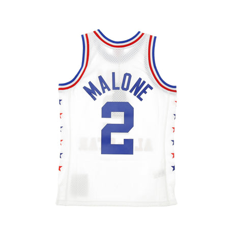 MITCHELL &amp; NESS Canotta Basket Uomo Nba Swingman Jersey Hardwood Classics No.2 Moses Malone All Star Game East 1985 White da uomo