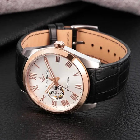Orologio LUCIEN ROCHAT uomo Leman Automatico pelle nera / silver