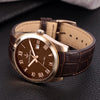Orologio LUCIEN ROCHAT uomo Leman datario pelle marrone / oro rosa