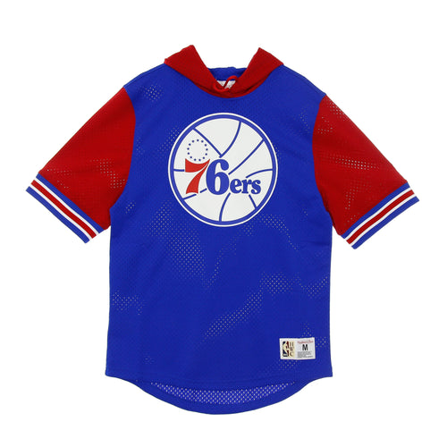MITCHELL & NESS Felpa Leggera Cappuccio Manica Corta Uomo Nba Buzzer Beater Mesh Hoody Hardwood Classics Phi76e Original Team Colors da uomo