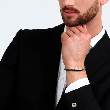 Bracciale MASERATI uomo Gun acciaio  brunito
