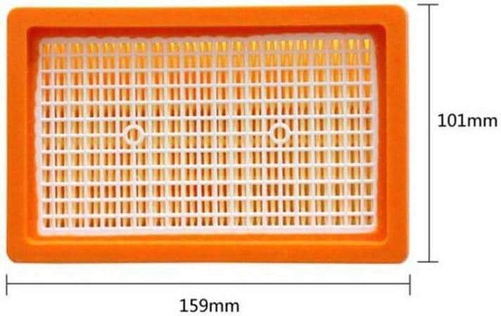 Filtro Piatto Plissettato per Aspirapolvere, Compatibile con Karcher WD 4 WD 5 WD 6, Plastica, 159x101mm