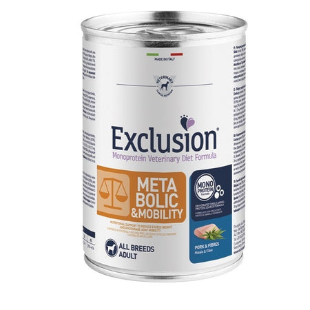Exclusion Metabolic&Mobility paté Cani Adulti All Breeds maiale e fibre 400 gr