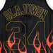 MITCHELL & NESS Canotta Basket Uomo Nba Swingman Jersey Flames Hardwood Classics N.34 Hakeem Olajuwon 1993-94 Houroc Black/black/multi Color da uomo